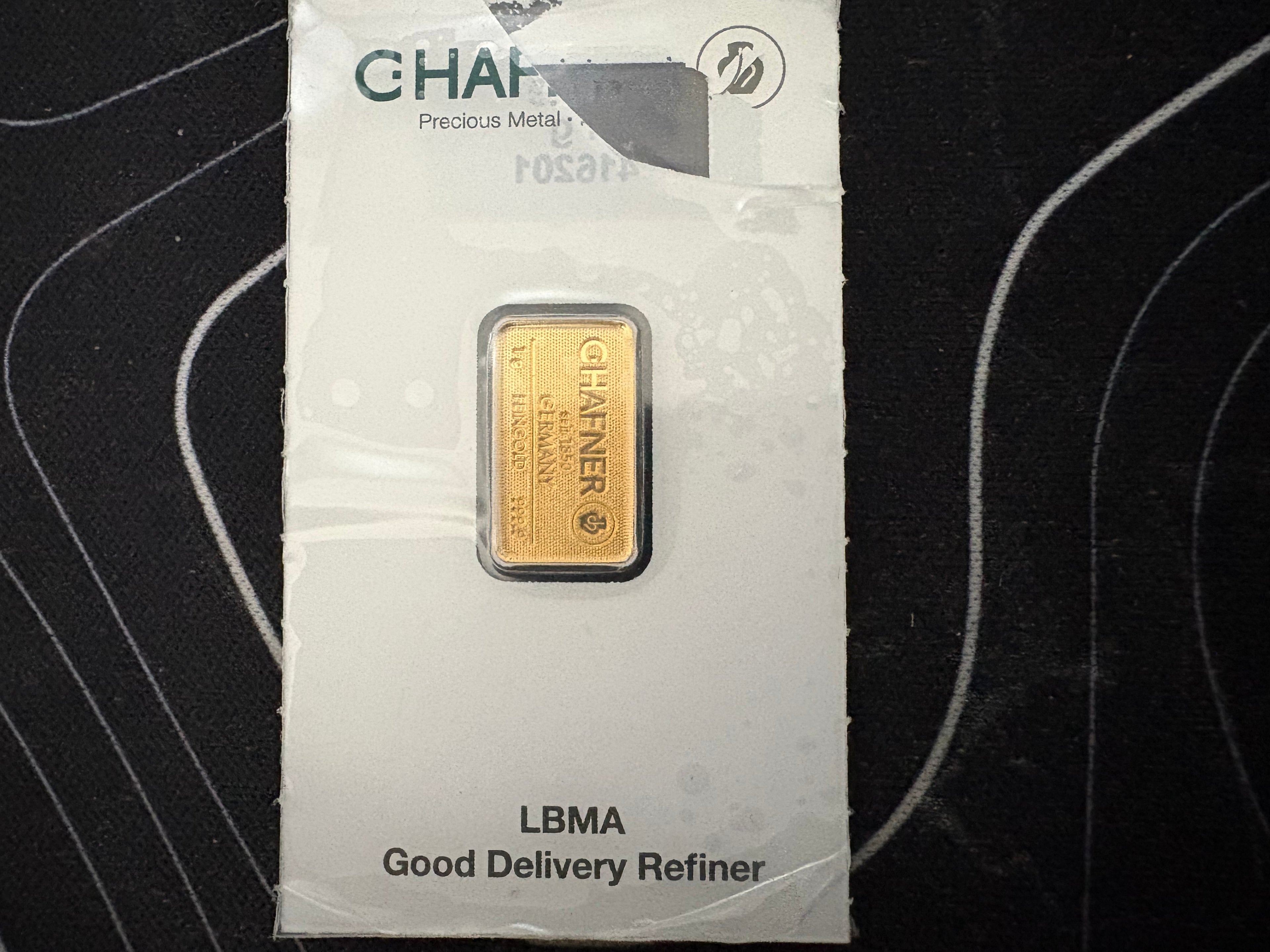 1g C. Hafner .999 Fine Gold Bar