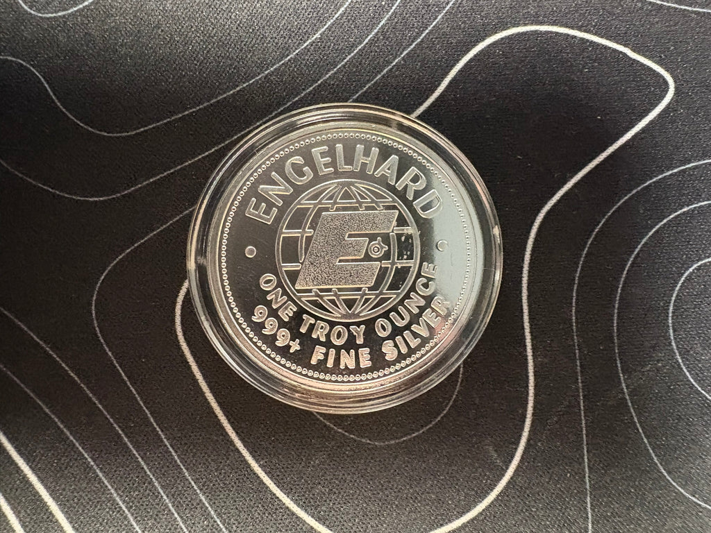 2025 1oz .999 Fine Silver Engelhard The American Prospector Round | Gems Bullion