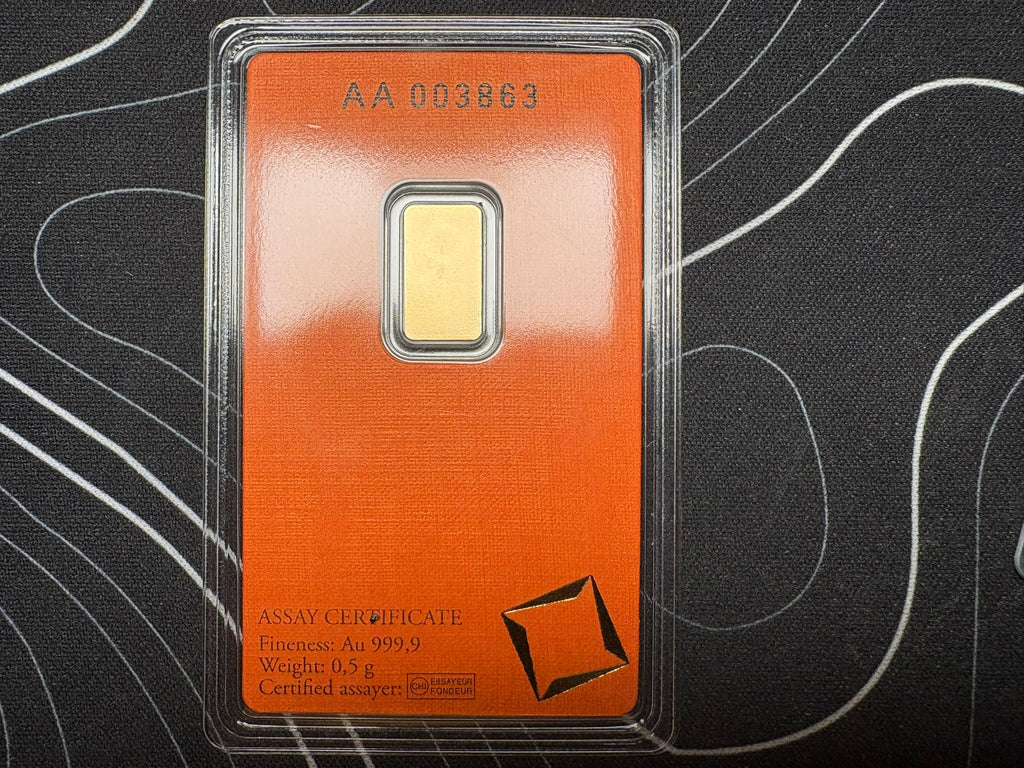 Valcambi 0.5g Gold Bar 999.9 Fine Gold – Sealed with Unique Serial Number | Gems Bullion