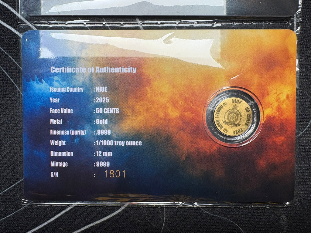 Niue Greek Mythology – Zeus | 1/1000th oz .9999 Fine Gold Coin | Gems Bullion