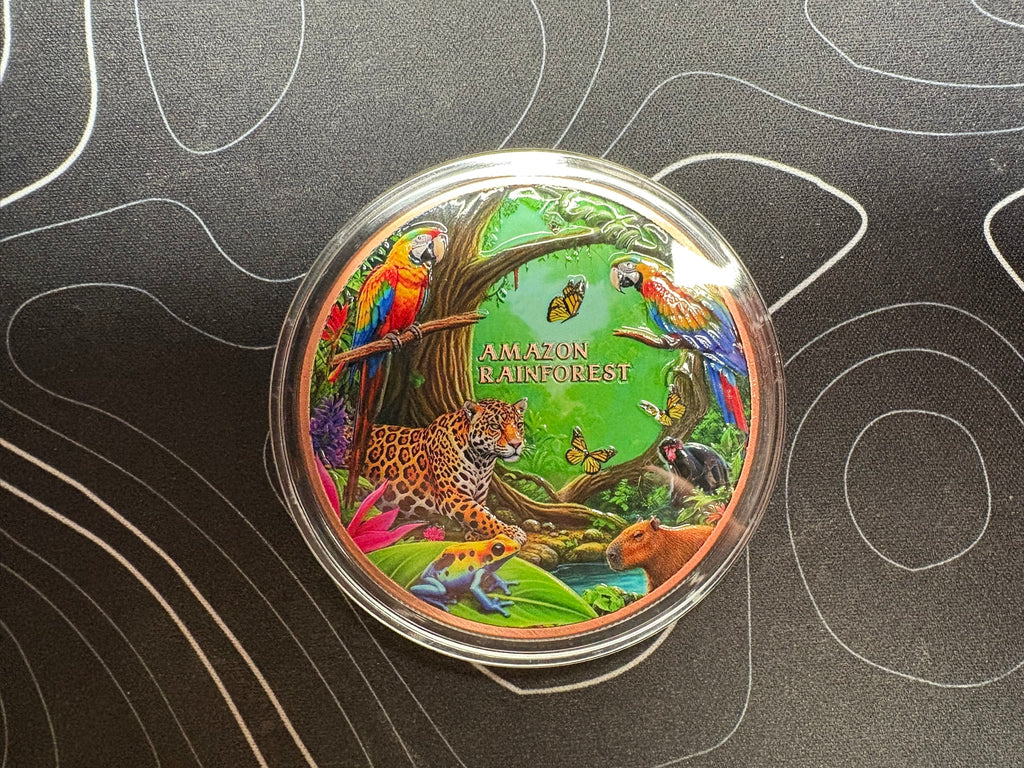 5 ADVP oz Copper Round | Natural Wonders of the World "Amazon Rainforest" | Gems Bullion