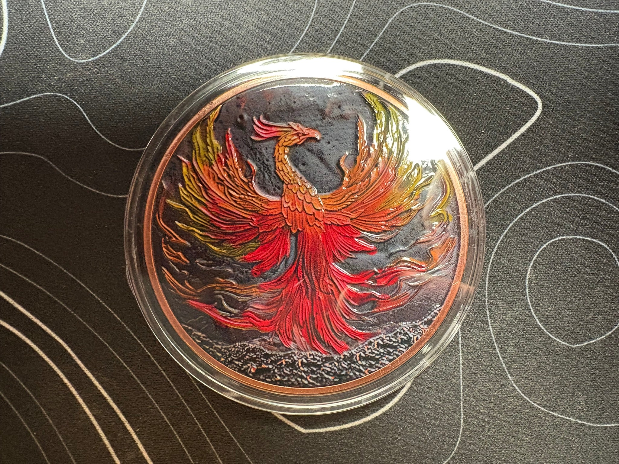 Phoenix Rising 5 AVDP oz Colourised .999 Fine Copper Round | Gems Bullion