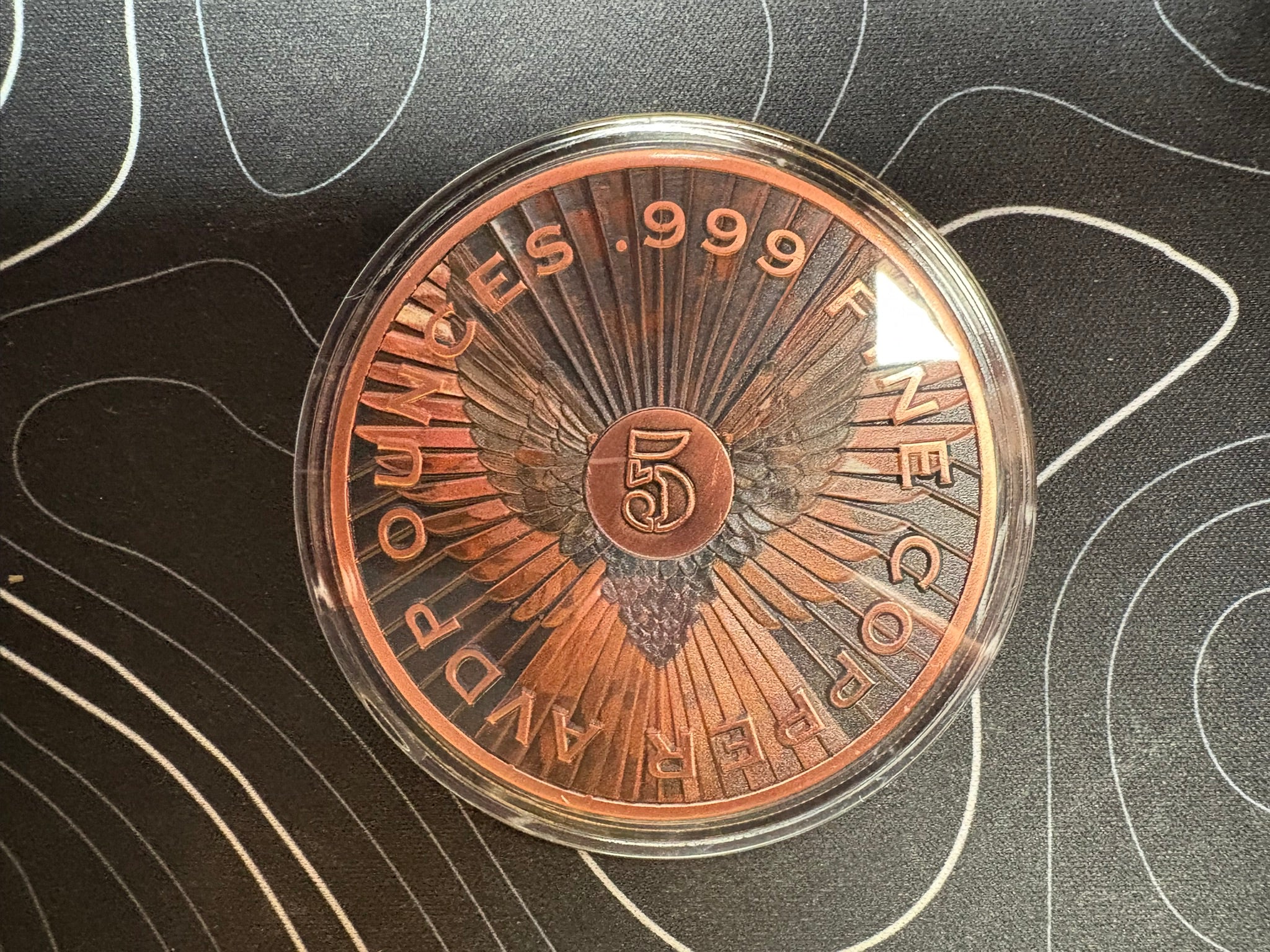 Phoenix Rising 5 AVDP oz Colourised .999 Fine Copper Round | Gems Bullion