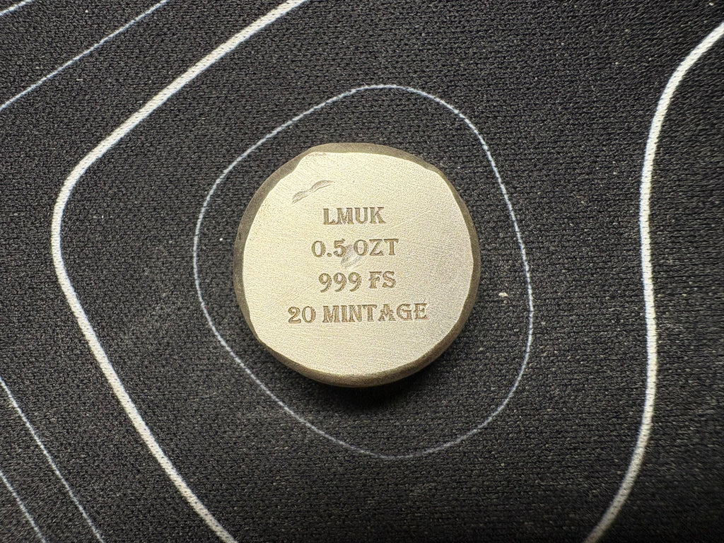 Liquid Metal UK 0.5oz Aztec Round .999 Fine Silver | Hand Poured Silver | Limited Mintage | Gems Bullion