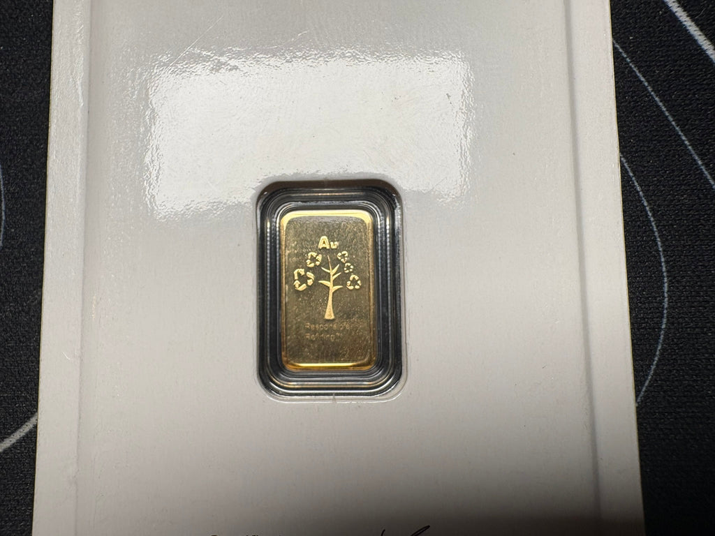 Metalor 999.9 24 karrot Fine Gold Bar 1 gram Sealed in Assay with Certificate | Gems Bullion