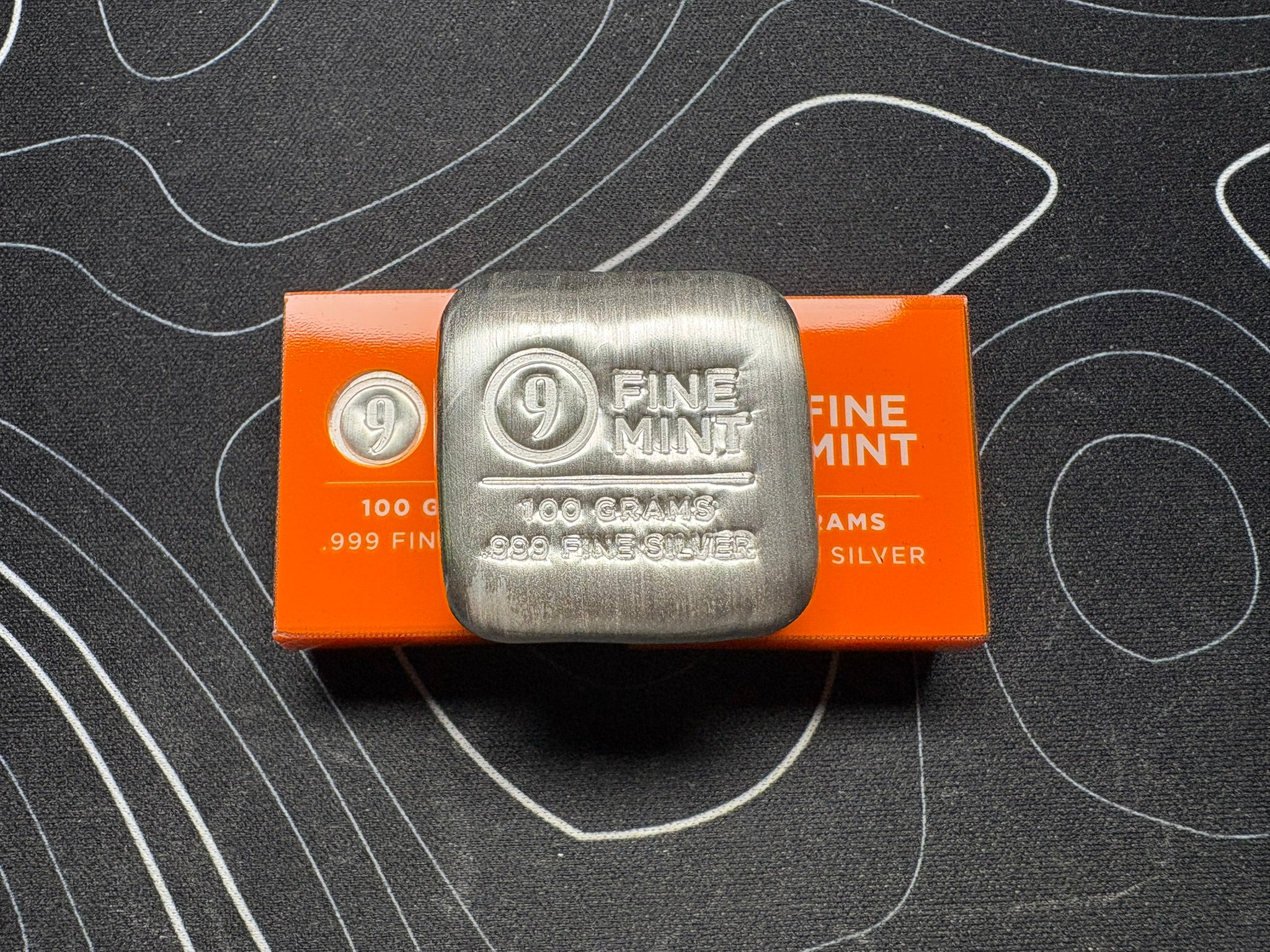 9 Fine Mint .999 100g (gram) Silver Bullion Bar With Original Plastic Case | Gems Bullion