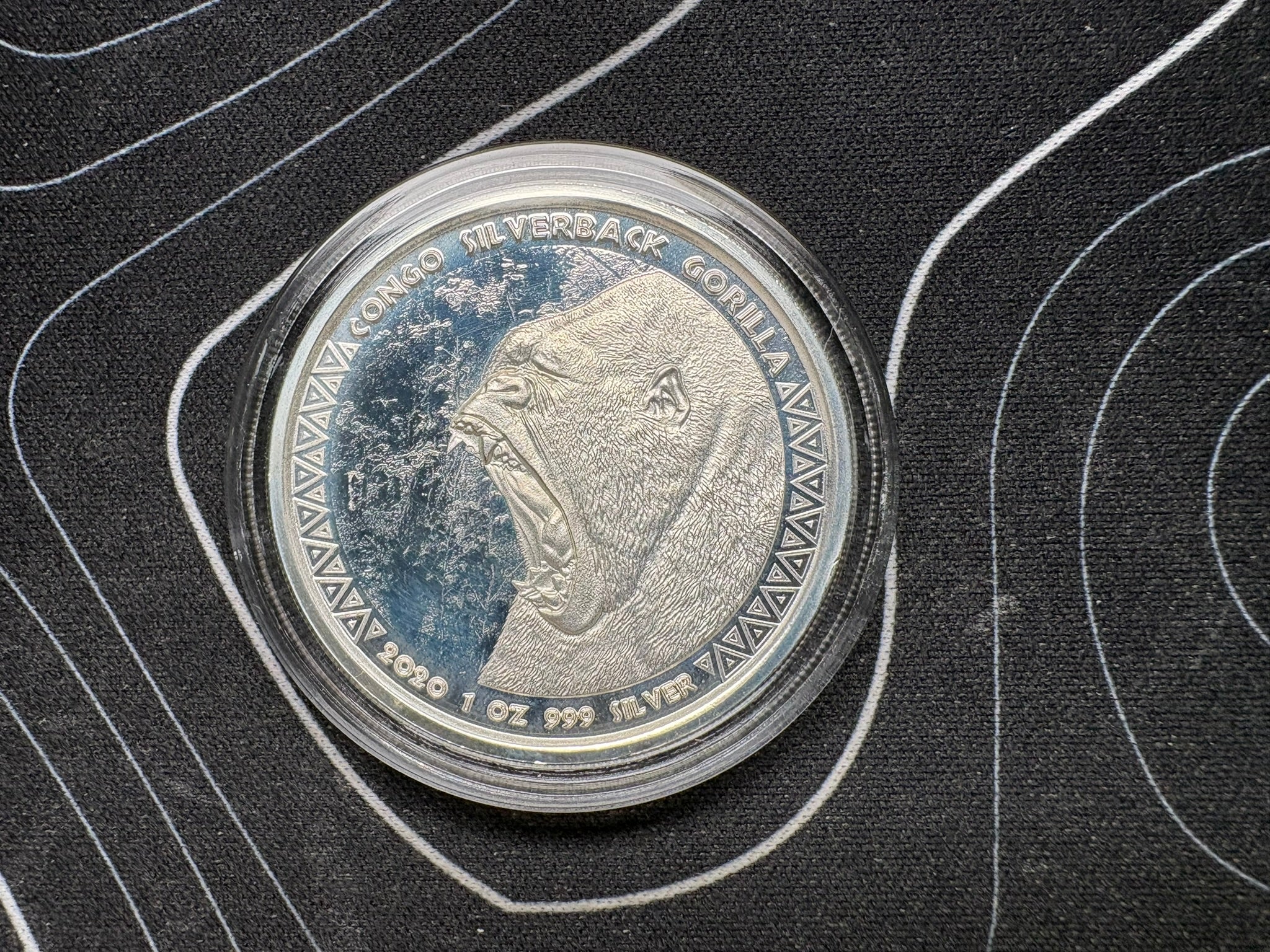 2020 1 Oz 999 Silver Congo Silverback Gorilla 5000 Franks CFCA Coin | Gems Bullion