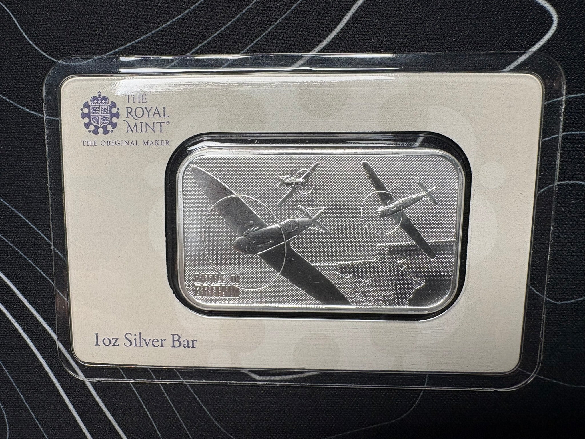 Royal Mint 1oz Silver Bar Battle of Britain – 999.9 Fine Silver Sealed in Assay