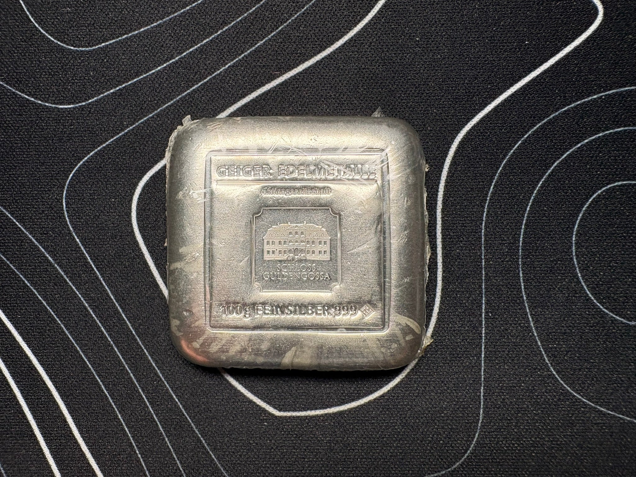 Geiger Edelmetalle 100g Silver Bar – Schloss Güldengossa – .999 Fine Silver