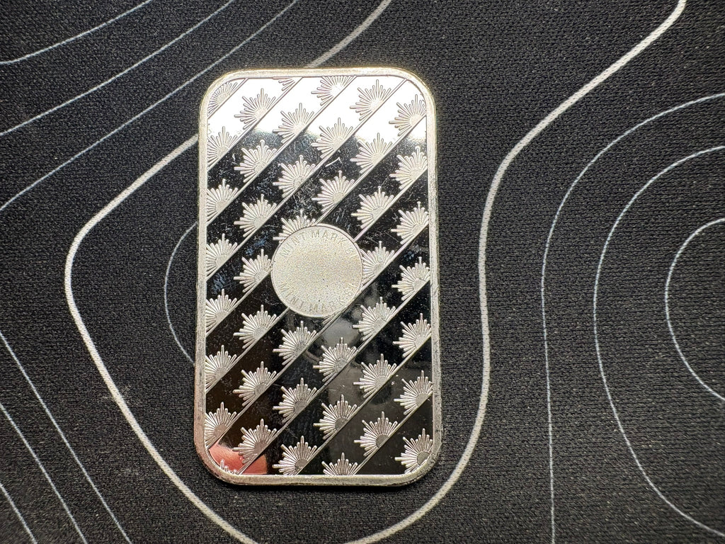 1oz Silver Bar Sunshine Minting .999 Fine Vintage Silver Bullion Bar