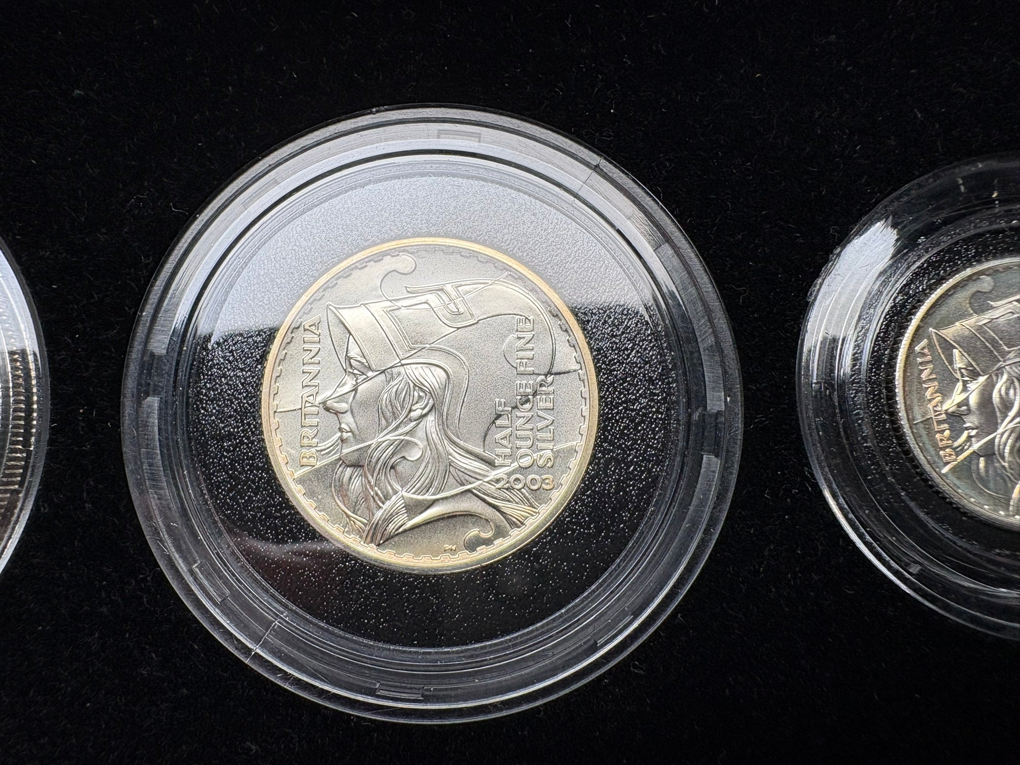 2003 Britannia .958 Fine Silver Proof 4x Coin Set Boxed & COA United Kingdom