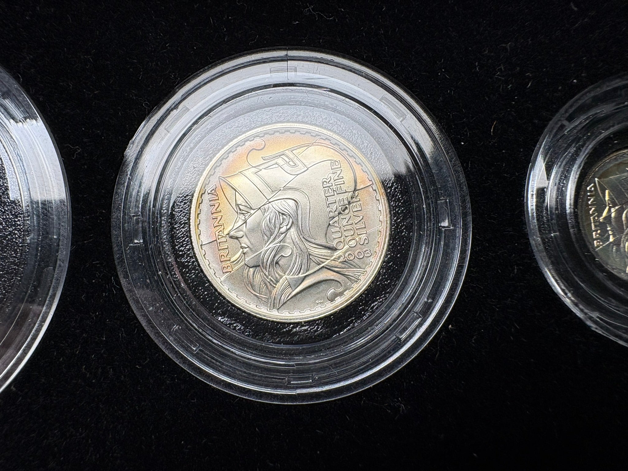 2003 Britannia .958 Fine Silver Proof 4x Coin Set Boxed & COA United Kingdom