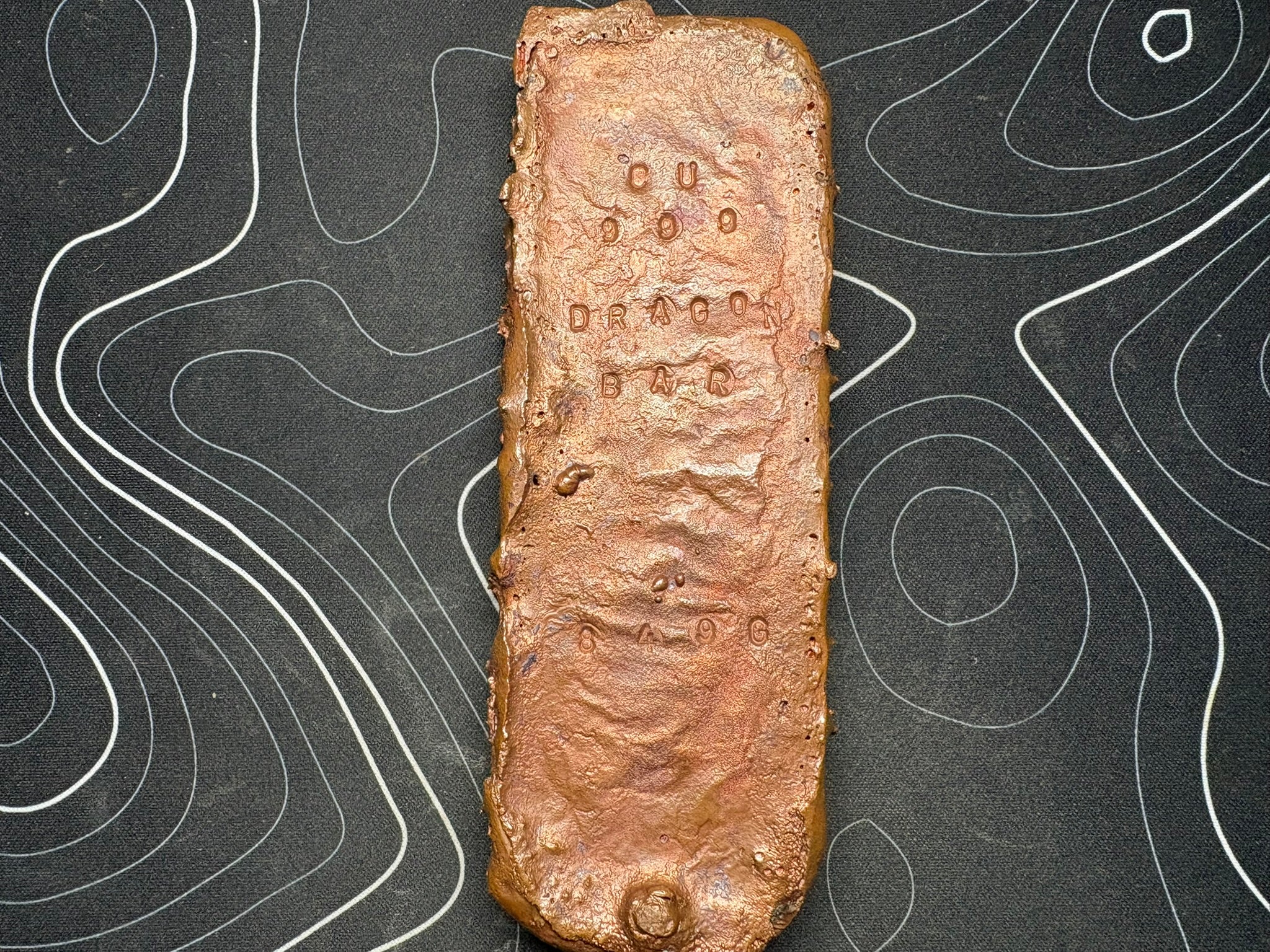 849g .999 Fine Copper “Dragon Bar” Bullion Ingot
