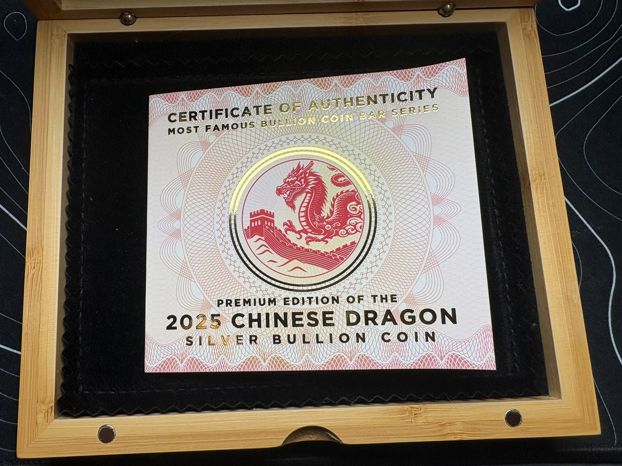 3oz Premium Edition Of The 2025 Chinese Dragon Silver Bullion Coin And Bar Combo