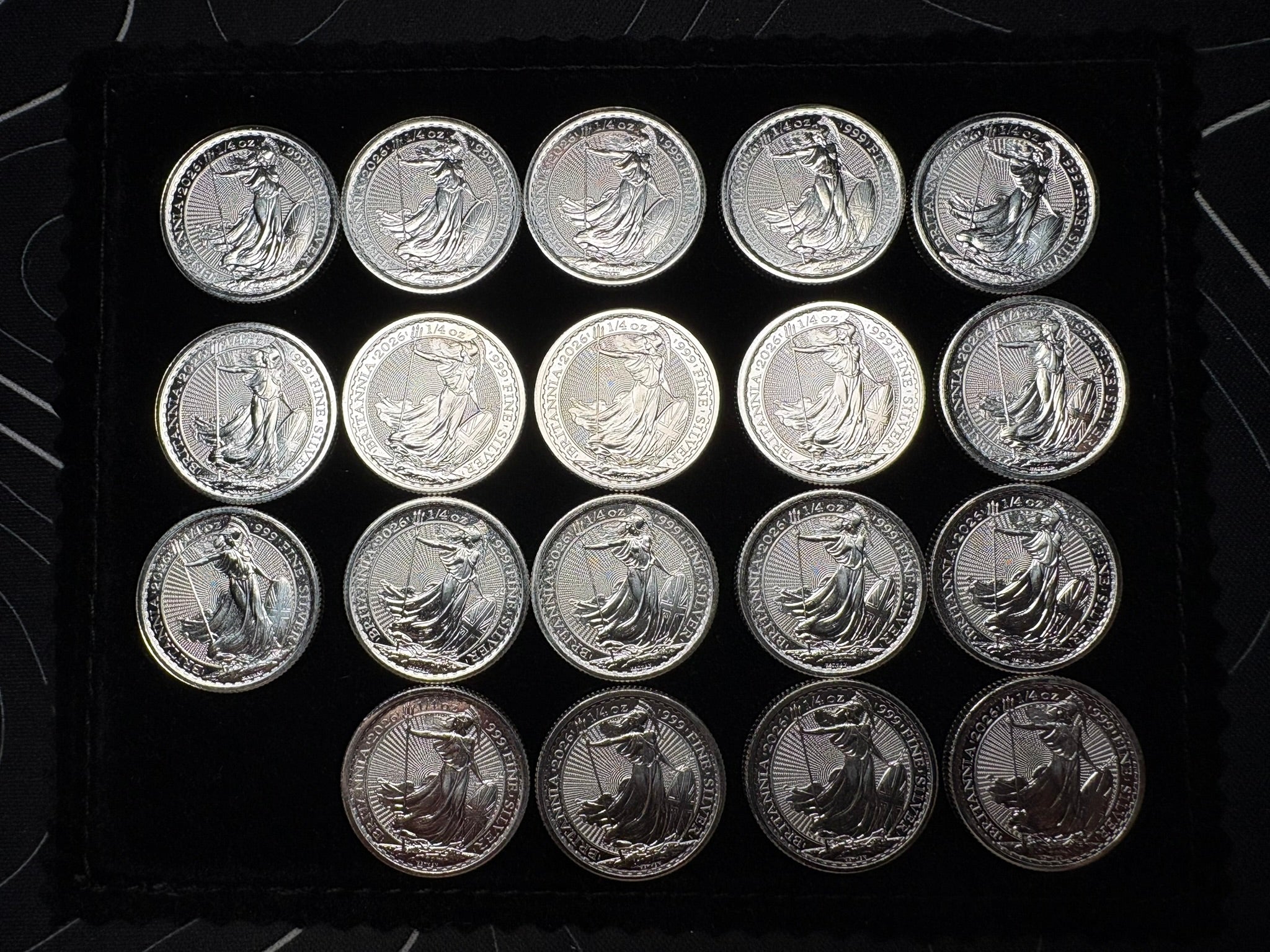 Tube of 1/4oz 2026 Silver Britannia .999 Fine Silver Coins | The Royal Mint