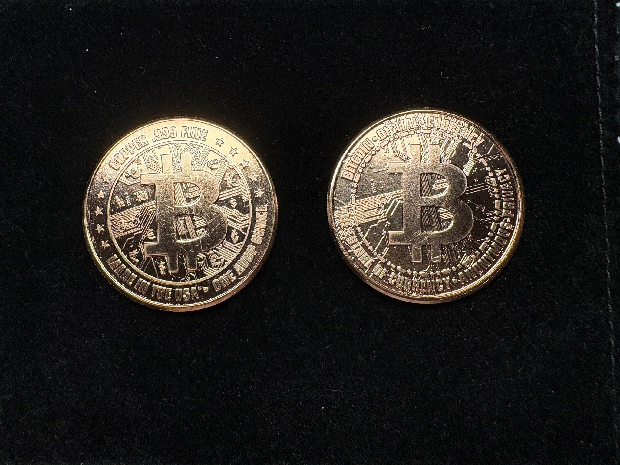 1oz .999 Fine Copper “Bitcoin Digital Currency” Bullion Round