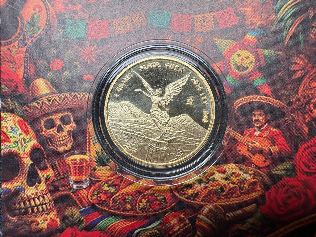 2026 Mexico Libertad Tribute 3 Gram .999 Silver gold gilded Art Medal
