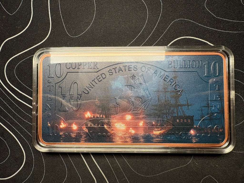 10oz Colourised Pirates Of The Sea .999 Fine Copper Bullion Bar