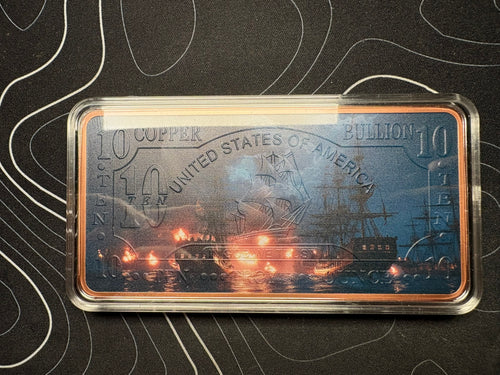 10oz Colourised Pirates Of The Sea .999 Fine Copper Bullion Bar