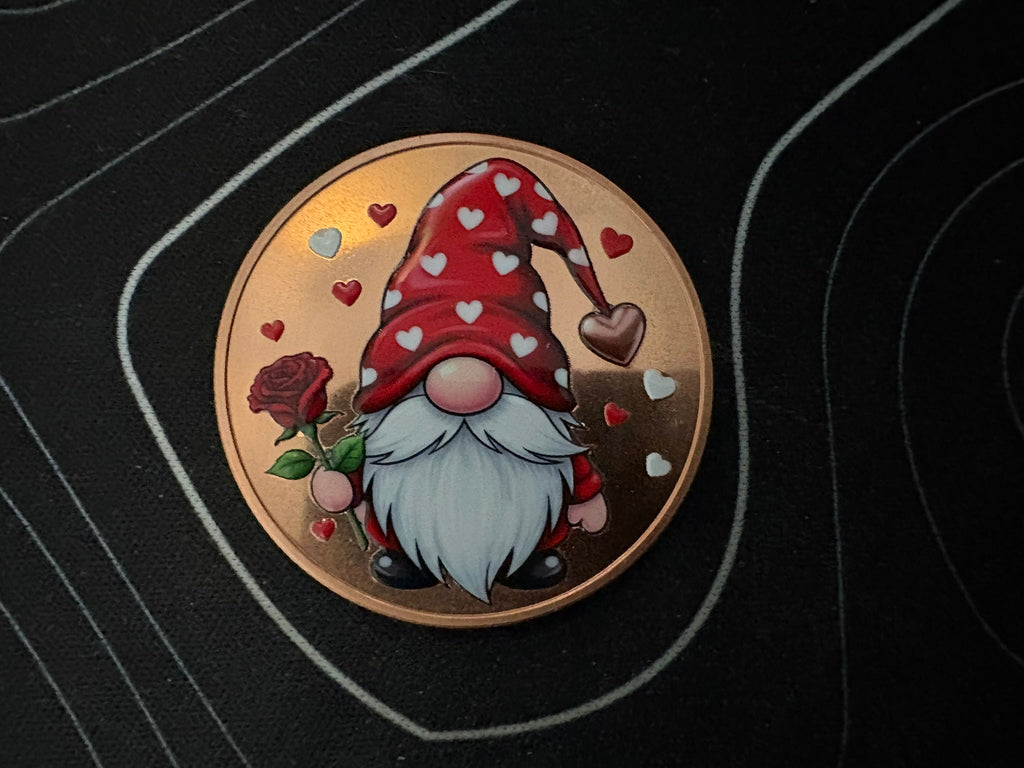1oz Gnomeo Proof - You Make My Heart Mmile Colourised Copper Art Round