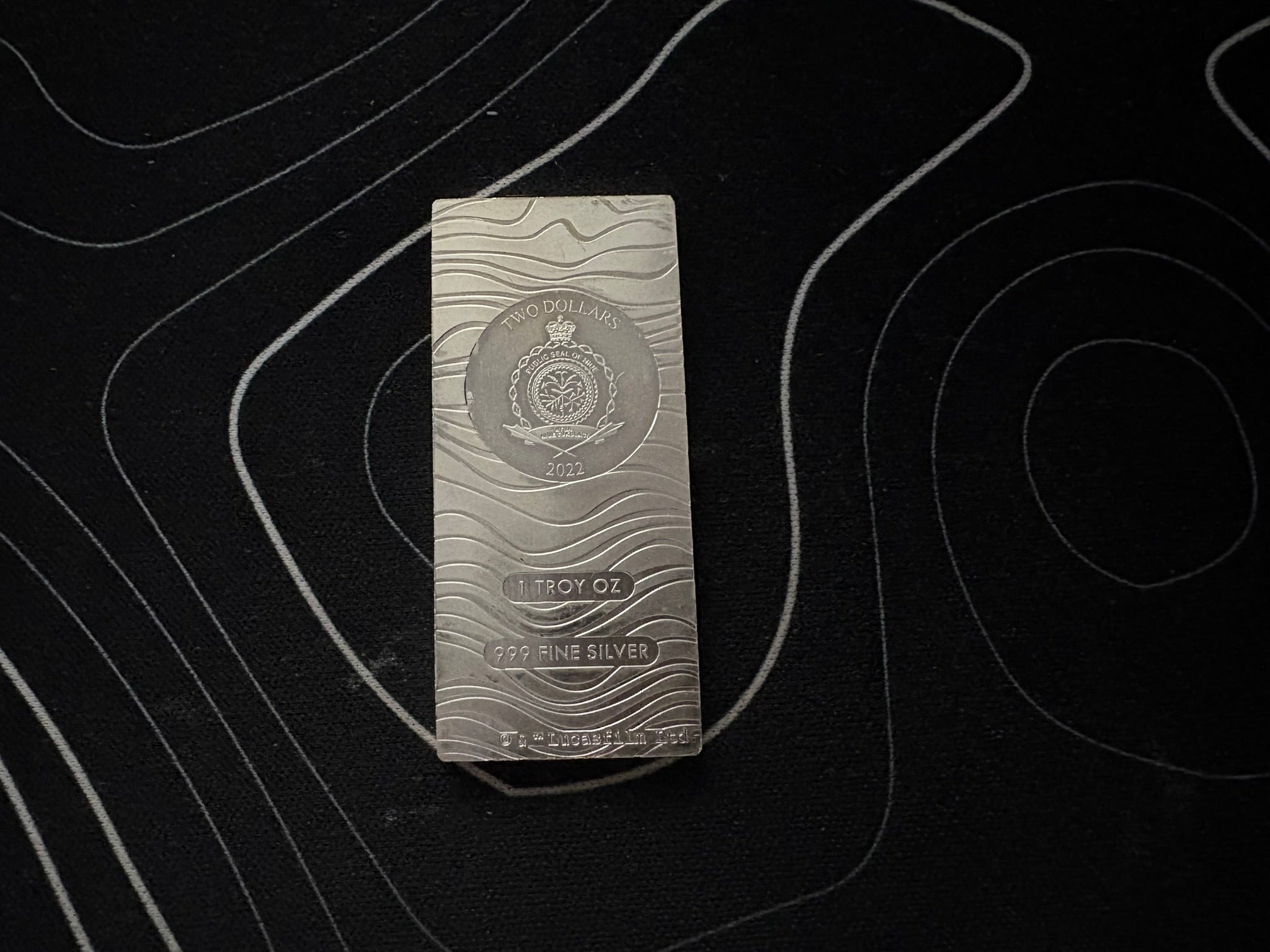 2022 Niue 1 oz Silver $2 Star Wars: Mandalorian Beskar Bar