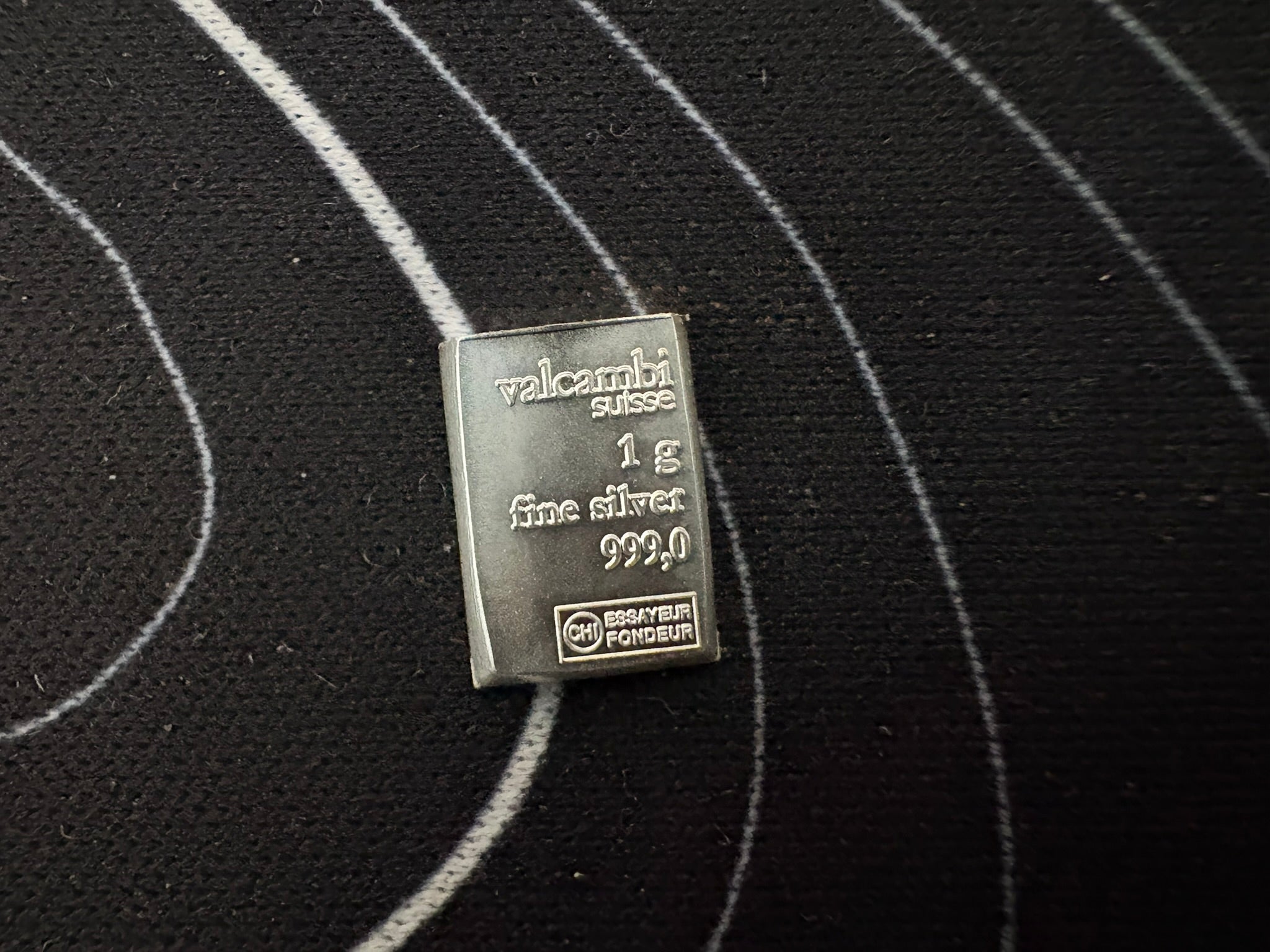 1g Valcambi Suisse .999 Fine Silver Bar